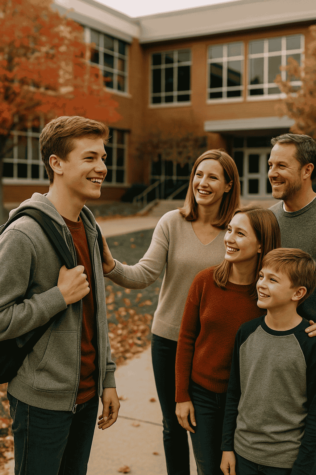 famiglia ospitante e ragazzo in vacanza studio