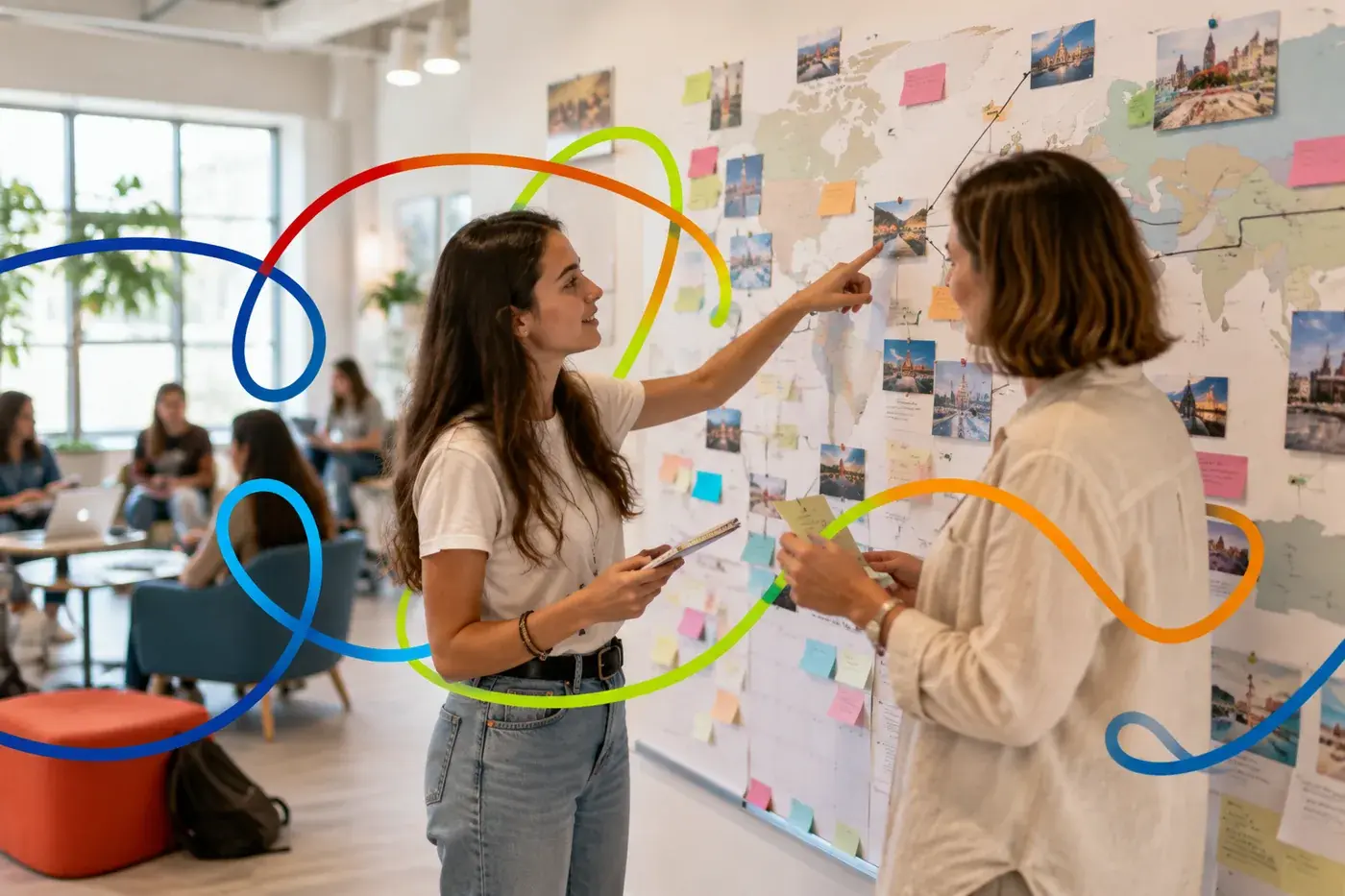 studentessa-consulente-mappa-destinazioni-brand