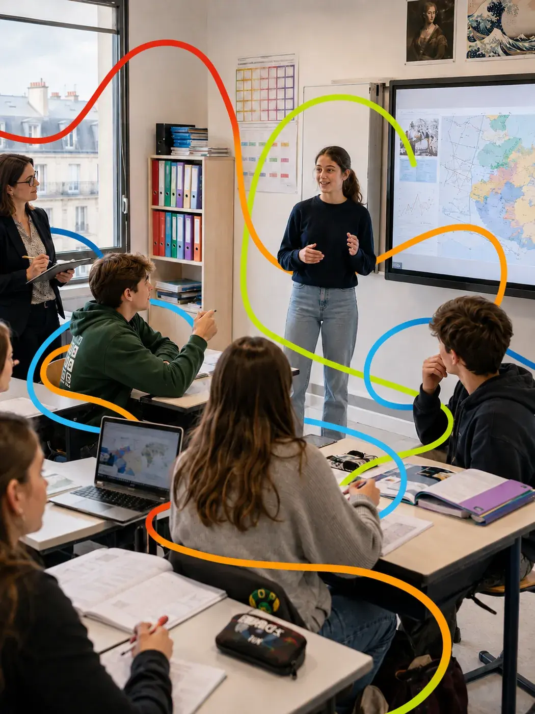 studentessa-presentazione-classe-francia-brand